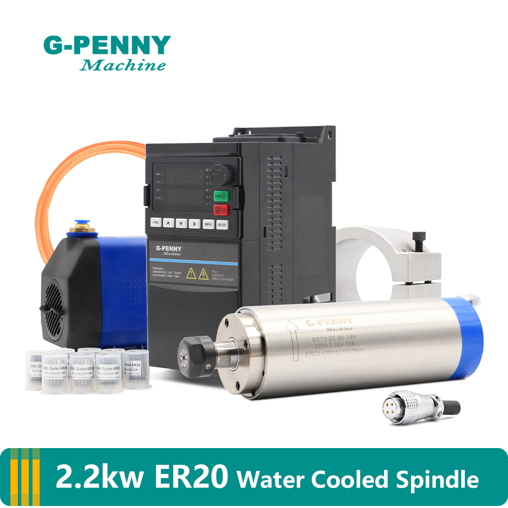 Kit de fuso refrigerado a água - 2.2Kw Water Cooled Spindle Kit Vfd avaliação e preço